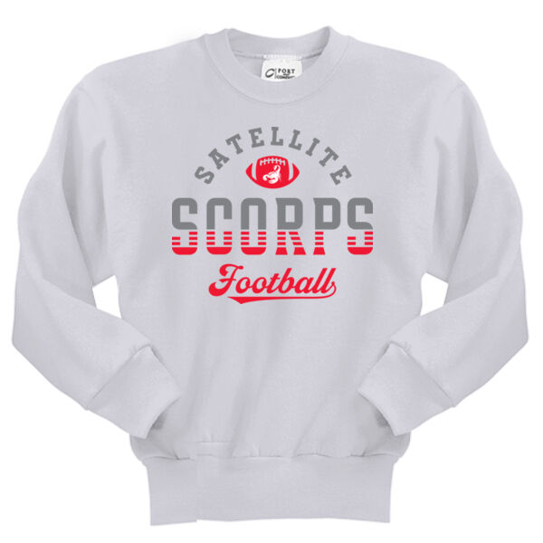 Satellite Scorps Football (AE) - Port & Company Youth Core Fleece Crewneck Sweatshirt Thumbnail