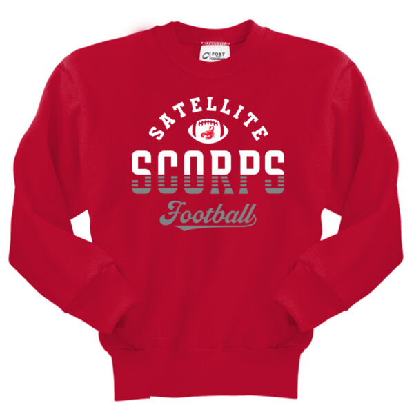 Satellite Scorps Football (AE) - Port & Company Youth Core Fleece Crewneck Sweatshirt Thumbnail