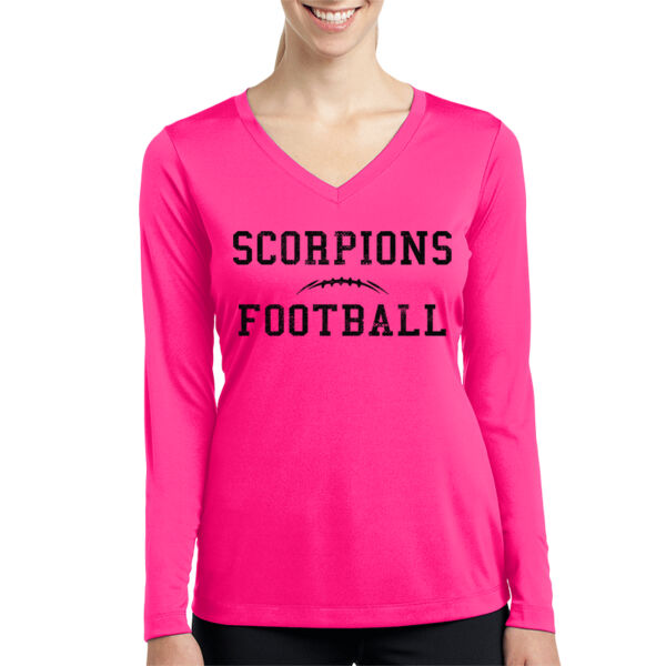 STING 'EM PINK OCTOBER - Ladies Long Sleeve Dry-Fit T-Shirt Thumbnail
