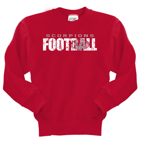 Scorpions Football ( AK) - Port & Company Youth Core Fleece Crewneck Sweatshirt Thumbnail